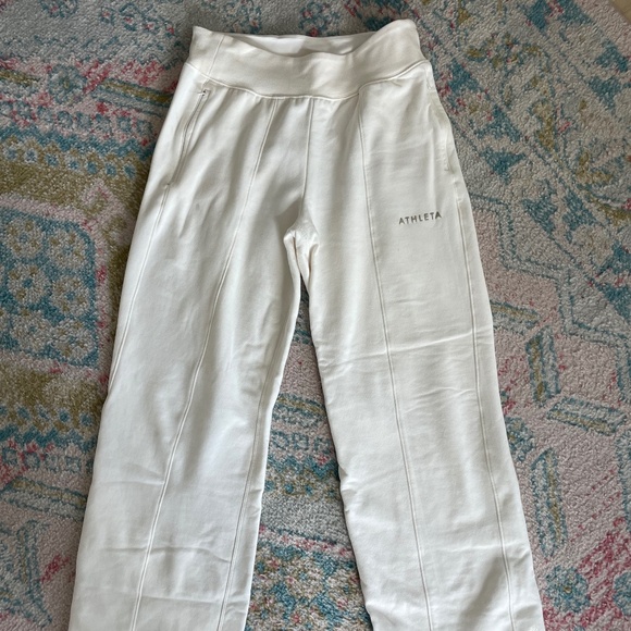 Athleta Straight-Leg Sweatpants (Off-white, Medium) - Picture 1 of 10